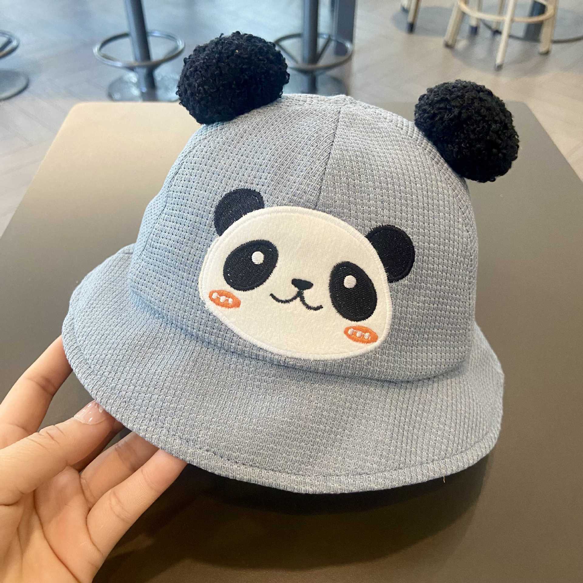 Sombreros para bebés primavera y otoño lindos super lindos niños panda sombrero para bebés coreanos sombrero de pescador de sombrero para niños de otoño