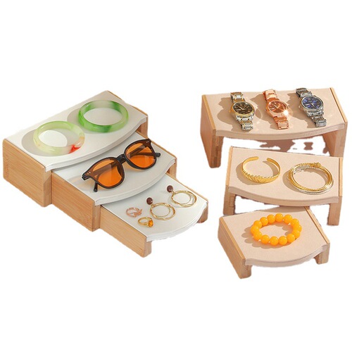 Bamboo multifunctional display stand jewelry display stand jewelry storage counter display display props