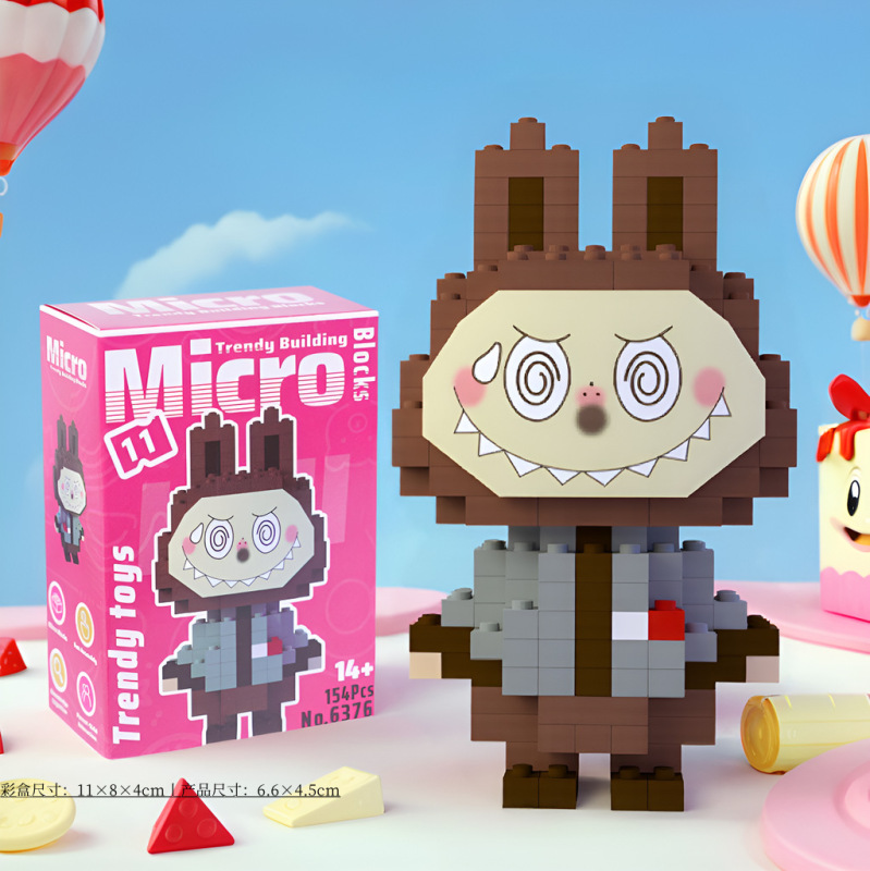 レゴビルディングブロック、小さな粒子ビルディングブロック、ステッチ漫画ブラインドボックスビルディングブロック、男の子と女の子向けの子供用知育玩具と互換性があります。|undefined