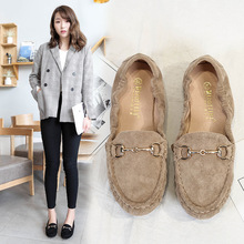 原宿社会豆豆鞋女春秋百搭软底平底蛋卷女鞋大码孕妇鞋瓢鞋子