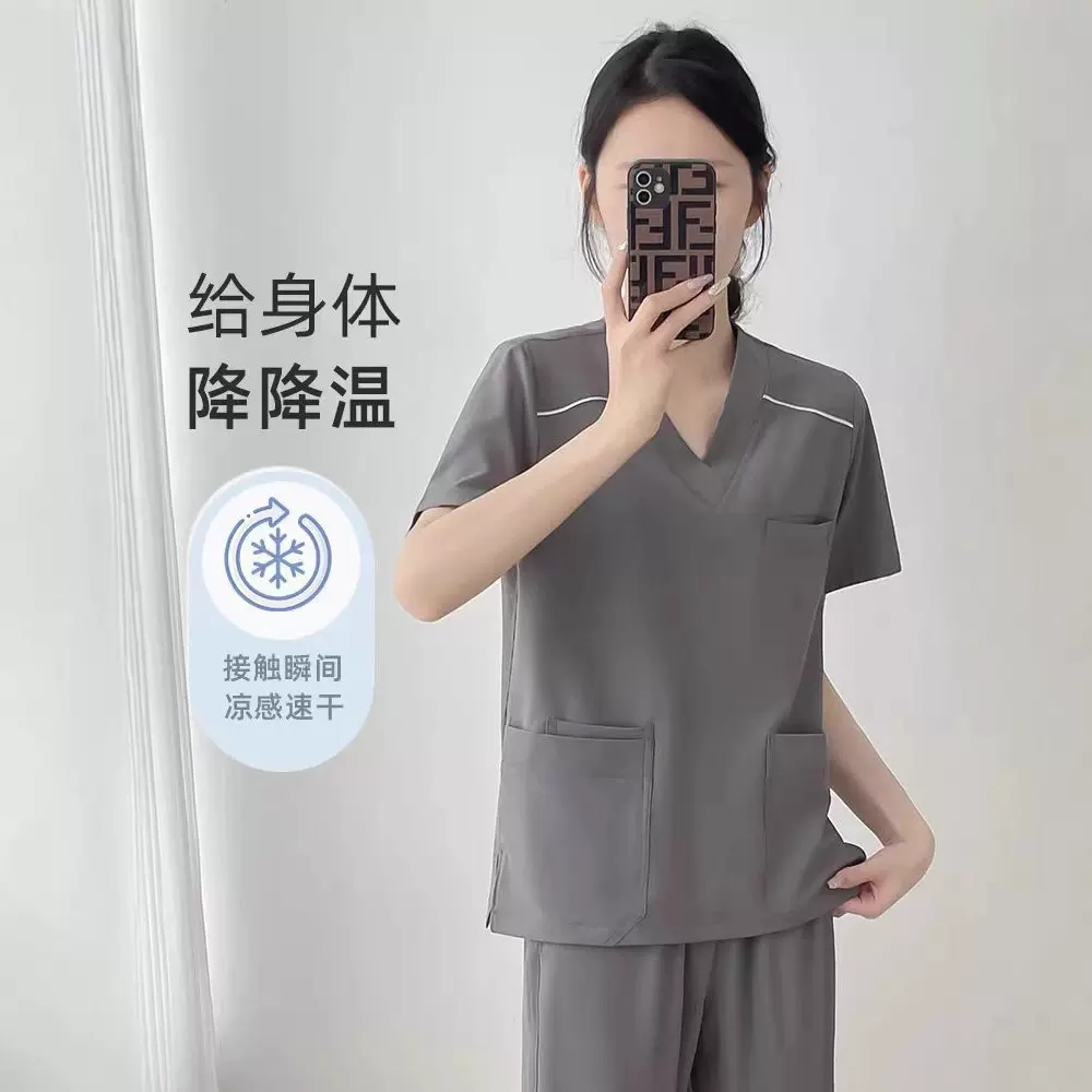 洗手衣女弹力速干医生口腔手术衣男上衣薄款医护人员工作服刷手服