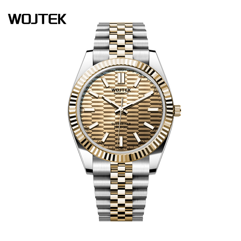 Wojtek Factory Direct Sales Log Type Business Watch Fully Automatic Mechanical Wristwatch Luminous Nail Steel Band Men's Watch