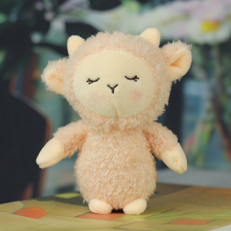 Super lindo Cordero muñeca colgante llavero Mini tamaño pequeño ovejas muñeca Ragdoll niños bolsa adornos image 9