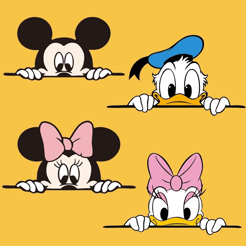 Mickey Minnie Car Sticker Electric Car Scratch Block Cartoon Donald Duck Cute Car Personality Creative Sticker Waterproof