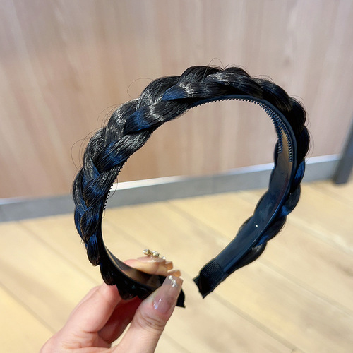  new style braided wig headband, handmade fishbone braided headband, internet celebrity braided hairpin for women
