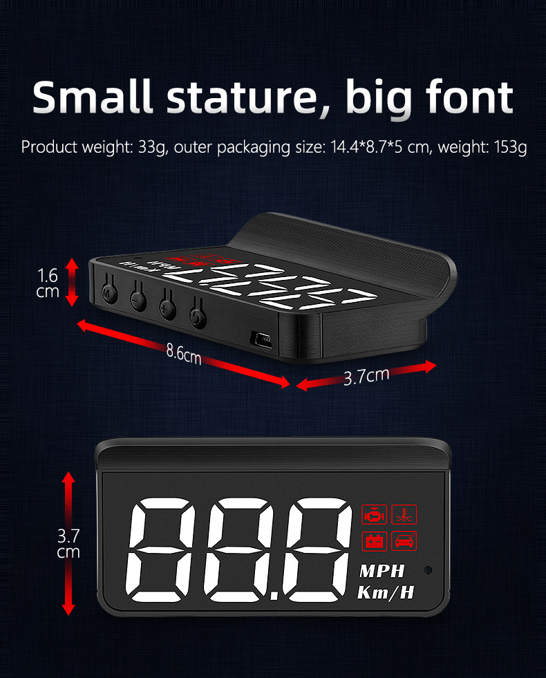 Weiying Intelligent Car Hud Head-Up Display Obd2 Multi-Function Color Screen Driving Computer Hd Instrument Panel