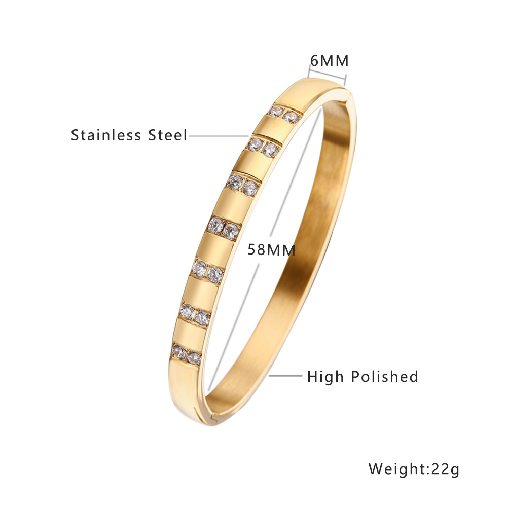 Bracciale in acciaio al titanio con zircone per uomo e donna_voghion.com