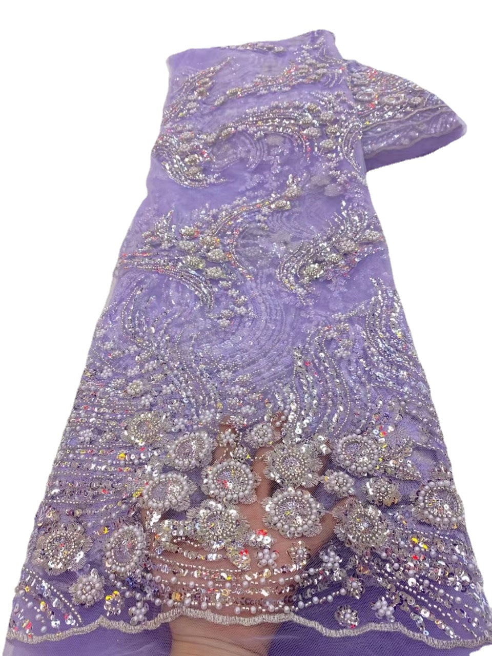 La industria pesada del tubo del grano de la boda vestido de noche de moda europea y americana de encaje de tela de encaje de boda JX2647 image 6