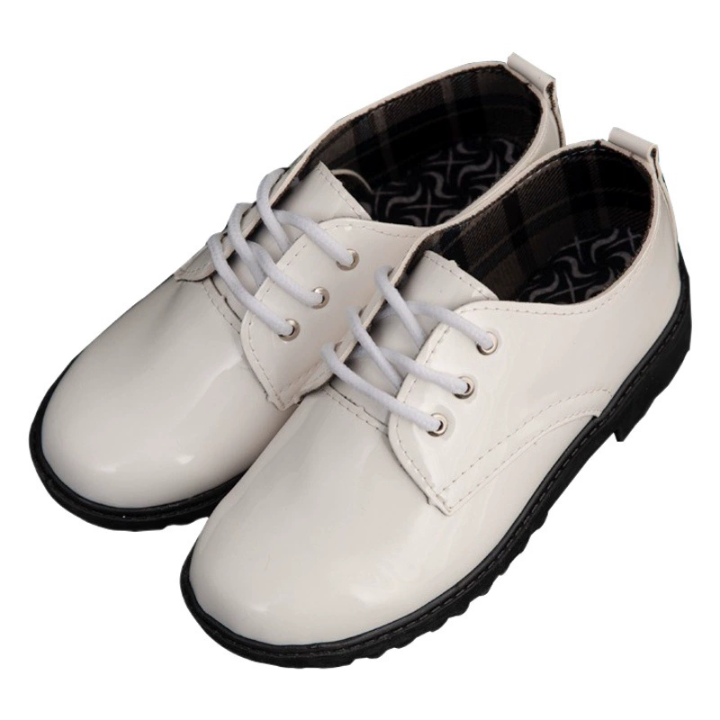 Черная кожаная обувь для мальчиков и девочек, детская обувь для выступлений, белая Студенческая обувь, детская школьная обувь с цветочным принтом, дышащая мягкая подошва