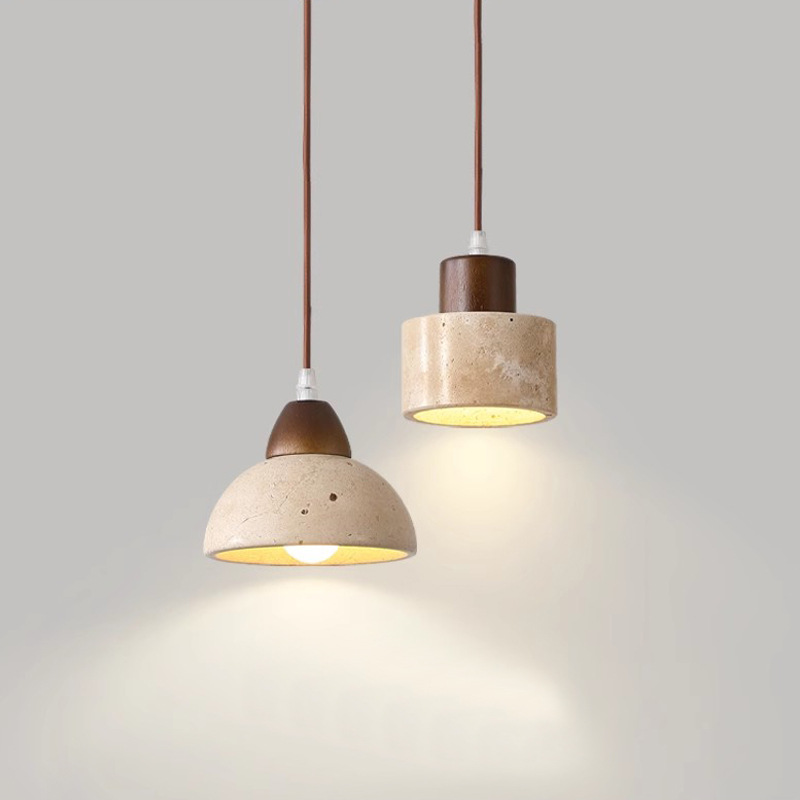 Lámpara Colgante de Piedra Amarilla, Estilo Wabi-Sabi Nórdico, para Comedor/Hogar