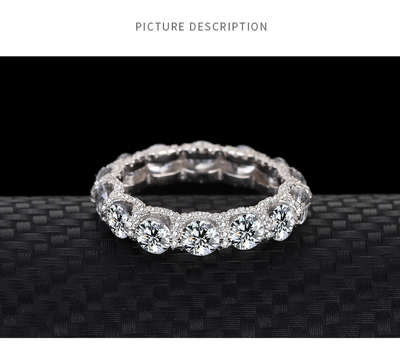 Fashion Round Sterling Silver Plating Artificial Rhinestones Rings