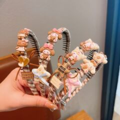 儿童咖色系发箍带齿防滑不伤发小女孩库洛米头饰女童碎发整理神器