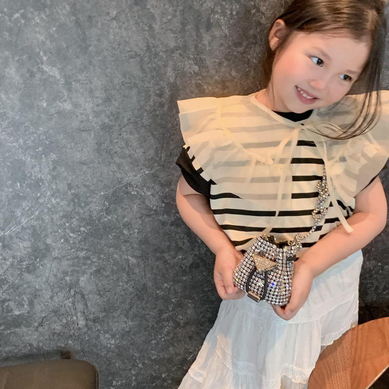 Bolsa de hombro coreana para niños y niñas, diamante dulce, mini bolso de cuerda para niños, nuevo bolso de cadena para niños
