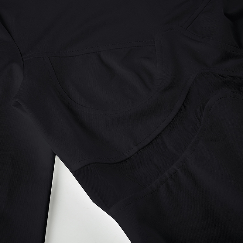 Street Sexy Casual Mesh Stitching One Piece Short Half Turtleneck Sexy Tight Long Sleeve Narrow Jumpsuit Women