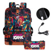 Backpack charging for traveling, pencil case, case bag, set, suitable for import, suitable for teen