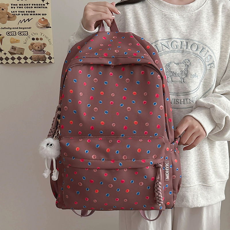 2024 nueva mochila de nailon fresca linda, estudiante de secundaria, estudiante de secundaria, estudiante de secundaria, mochila de viaje, mujer