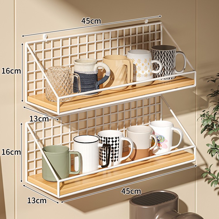 Taza colgada en la pared, taza de agua sin perforación, taza de café colgada en la pared, taza de té colgada en la pared, bolsa de té colgada en la pared