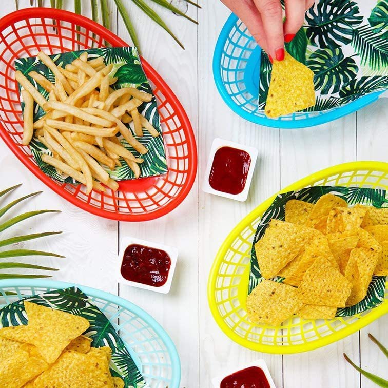 Cesta de plástico para comida rápida, diseño europeo para restaurantes