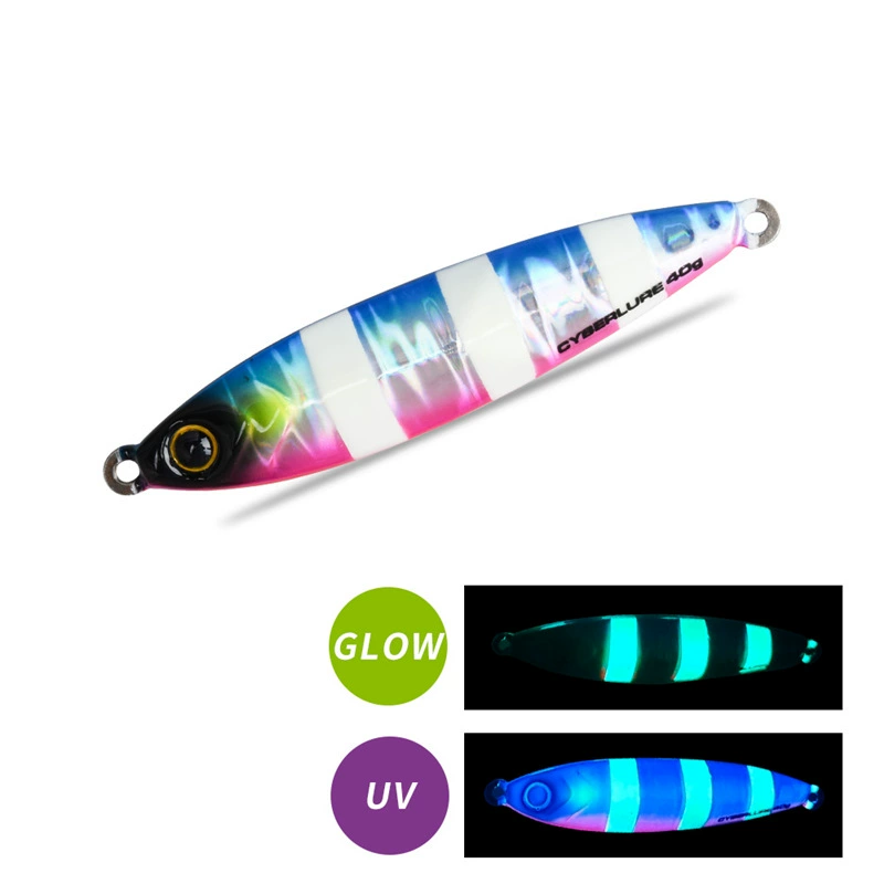 CYBERLURE Tungsten Steel Iron Plate Mackerel Luya Bait Qingdao Sea Fishing Boat Fishing Shore Throwing Mackerel Luminous Iron Plate Bait 112