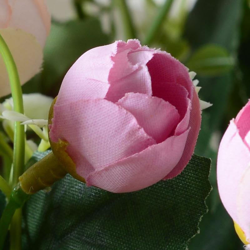 Artificial rosa azul y verde brote manojo flor artificial Home Hotel decoración de la boda flor artificial Flor de seda