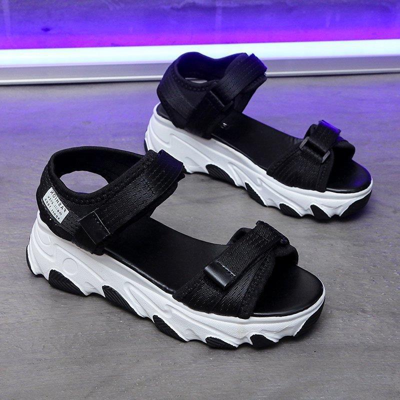 Freizeitsportstrand für Damen 2024 Sommer neue bequeme weiche Sohle Mode Internet beliebte vielseitige Klettsandalen_voghion.com