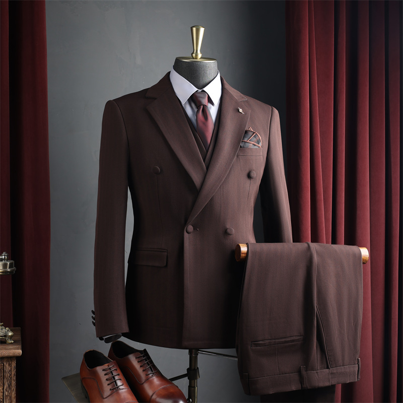 Hochwertiger Herren-Doppelreiher-Anzug mit Stretchanteil – Blazer und Hose für Hochzeiten, Feiern und Business Casual_voghion.com