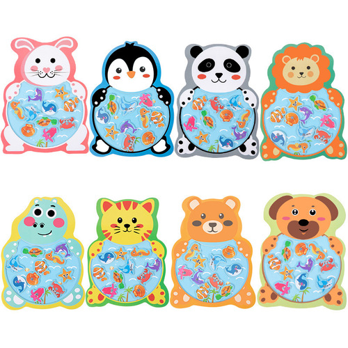 Wooden animals early education baby magnetic fishing children small fish baby kindergarten educational toys for boys and girls wholesale
