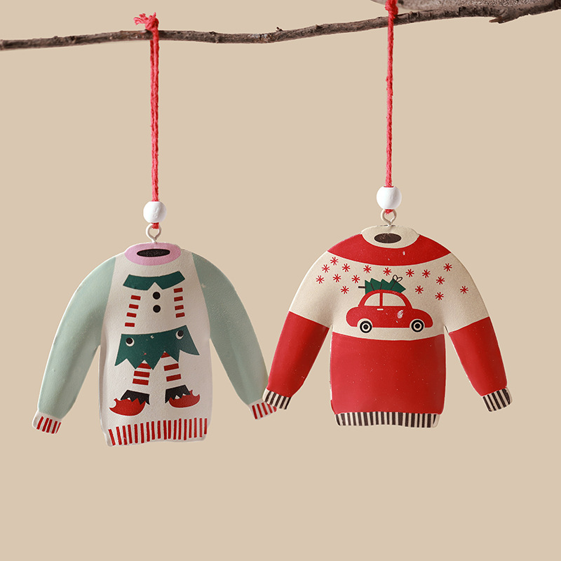 Nuevos productos transfronterizos en estilo nórdico retro chapa pequeña decoración creativa de Navidad árbol de Navidad colgante colgante colgante