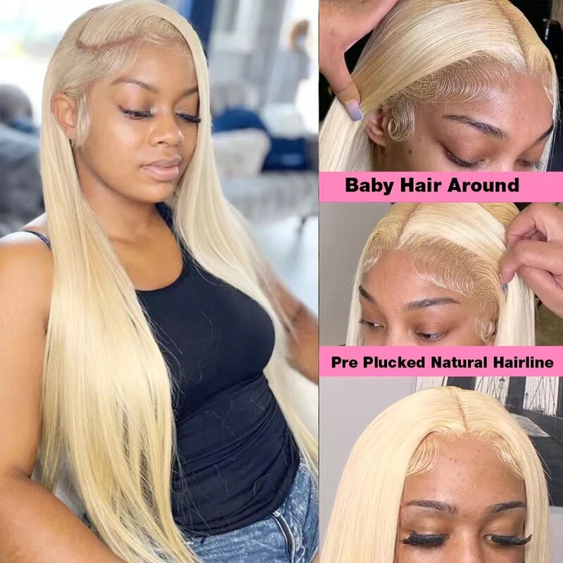 European and American New Lace Front Wig, Light Blonde Long Straight Hair Lace Front Wig, Best-Selling African Wig Headgear European and American New Lace Front Wig, Light Blonde Long Straight Hair Lace Front Wig, Best-Selling African Wig Headgear