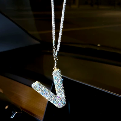 Car hanging — Decoration, Car Interior Decoration - pendant-diamond-letter-v