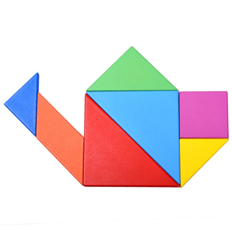 Juguetes de madera para niños, forma de tangram de color, bloques de construcción de rompecabezas cognitivos, educación temprana, juguetes de inteligencia de iluminación al por mayor