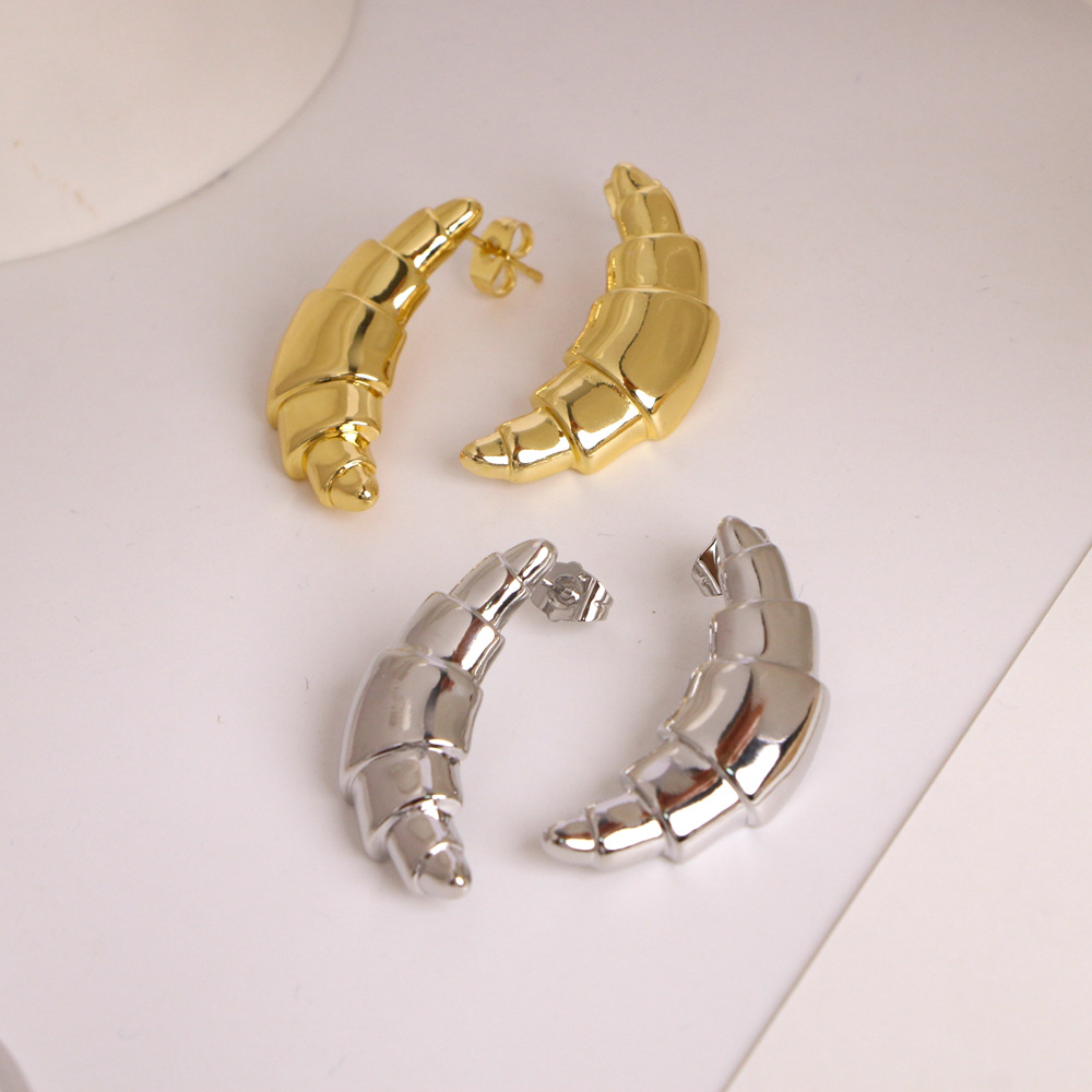 Copper Material 1 Pair IG Style Geometric Copper 18K Gold Plated Ear Studs