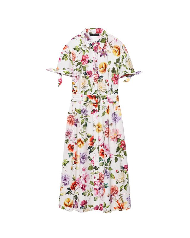 Aliexpress Cross-Border Export 2025 Summer New Style Can Only Print Poplin Midi Dress Y13-20998