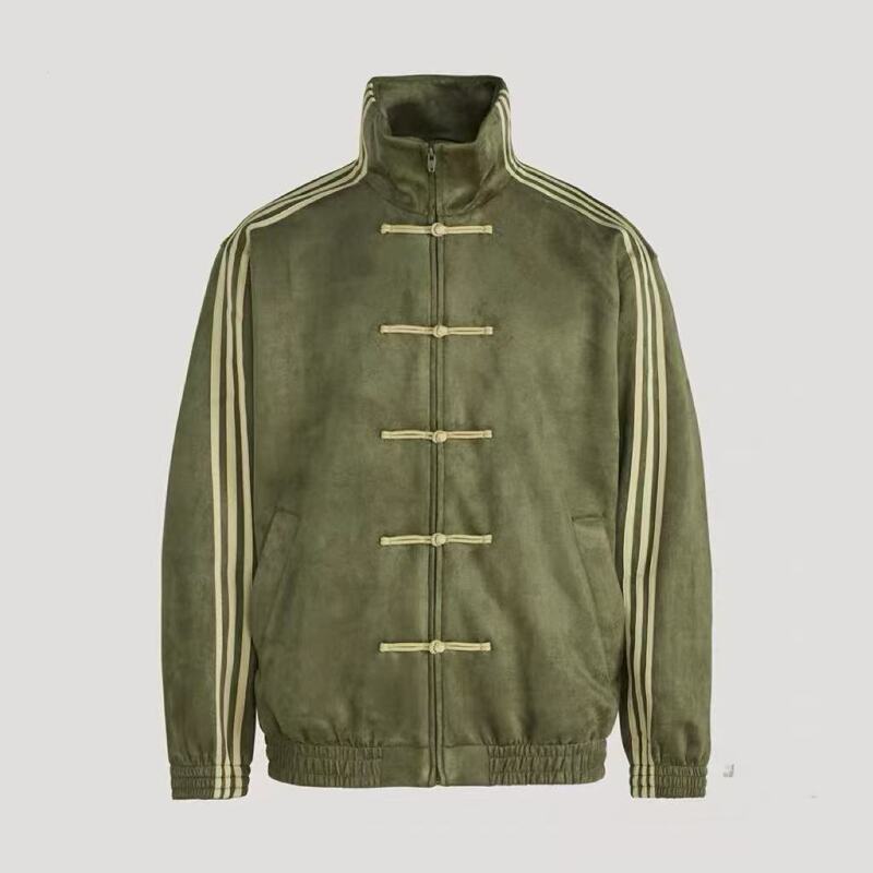 Cross-Border Original Celebrity-Style New Chinese-Style Tang Suit Jacket, Unisex Suede Jacket with Buttoned Stand Collar Cross-Border Original Celebrity-Style New Chinese-Style Tang Suit Jacket, Unisex Suede Jacket with Buttoned Stand Collar