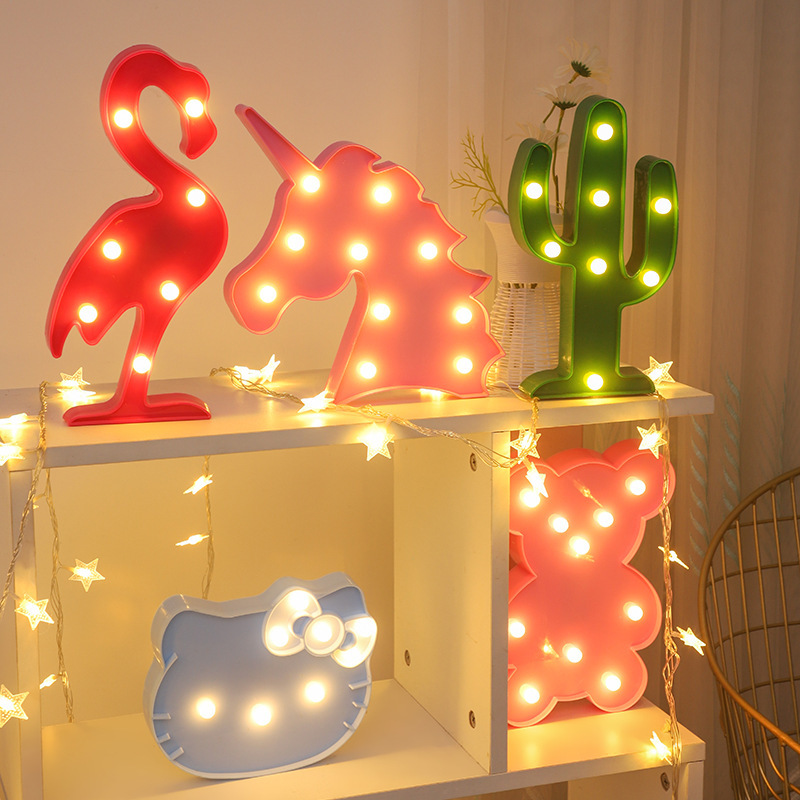 ins swan animal led modeling light cactus giraffe night light letter lights christmas holiday decoration lights