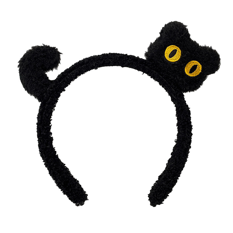 Diadema de peluche lindo gatito mujer Otoño e Invierno antideslizante pelo no herido moda dibujos animados oso muñeca diadema horquilla tocado
