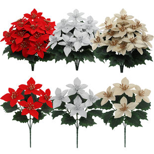 Cross-border artificial flowers, Christmas bouquets, poinsettias, home decoration, festive atmosphere, landscaping ornaments wholesale