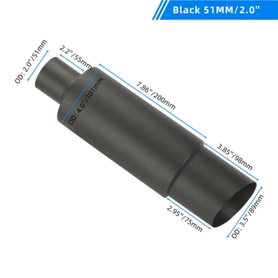 Car exhaust pipe modification direct Exhaust pipe - 51-unlabeled-matte-black