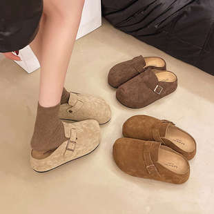 Vintage Mori Style Birkenstock Shoes for Women 2025 Spring New Thick-Soled Height-Increasing Closed-Toe Mules Low Heel Birkenstock Sandals