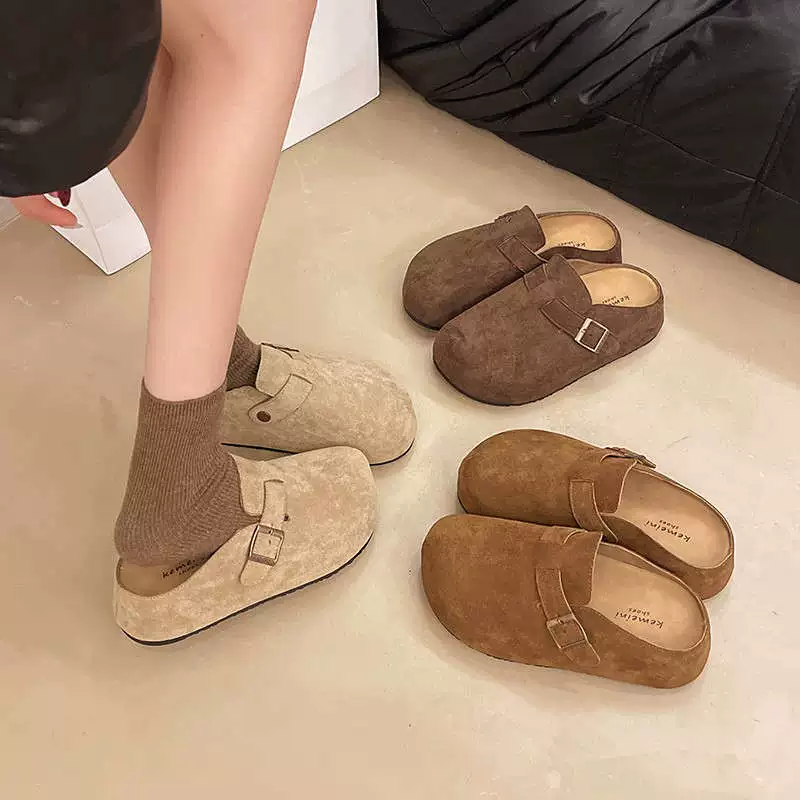 Винтажные туфли Birkenstock в стиле Mori для женщин, весна 2025, новые закрытые мюли на толстой подошве с эффектом увеличения роста, низкий каблук, сандалии Birkenstock.