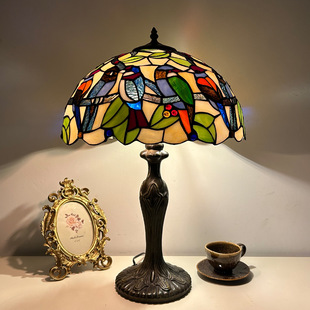 Американская ретро-роза Tiffany Tiffany 40cm настольная лампа гостиная спальня кровать атмосфера лампа трансграничное предложение