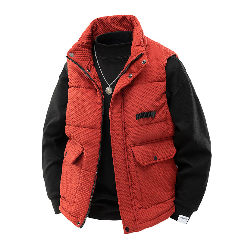 Winter Trendy Men's Thickened Warm Stand-Collar Cotton Vest 2025 New Large Size Loose Fit Sleeveless Jacket Winter Trendy Men's Thickened Warm Stand-Collar Cotton Vest 2025 New Large Size Loose Fit Sleeveless Jacket
