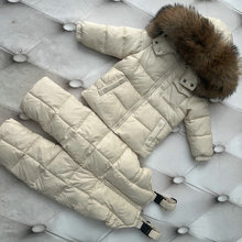 2024跨境新款冬季欧美中小白鸭绒儿童羽绒服加厚儿童羽绒服套套装