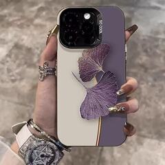 紫色银杏适用苹果17Promax手机壳个性元气壳iPhone16/15/14欧美13