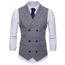 X 39543 Double Breasted Plaid Vest ������������ ŷ���羳