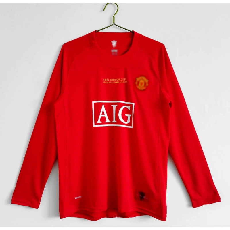 Ретро форма 07/08 Manchester United с длинным рукавом №7 Роналдо, домашняя и выездная версия 06/07 AC №22 Кака