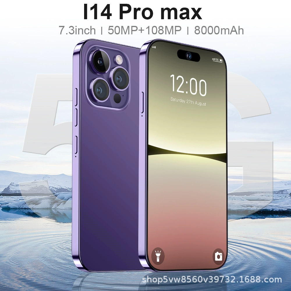 Смартфон i14 Pro Max, 16ГБ+1ТБ, 7.3-дюйма, 5G, 8000 мА·ч