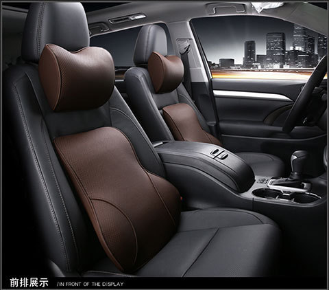 Memory cotton car headrest waist cushion seat cushion slow rebound neck pillow leather small pillow car interior accessories