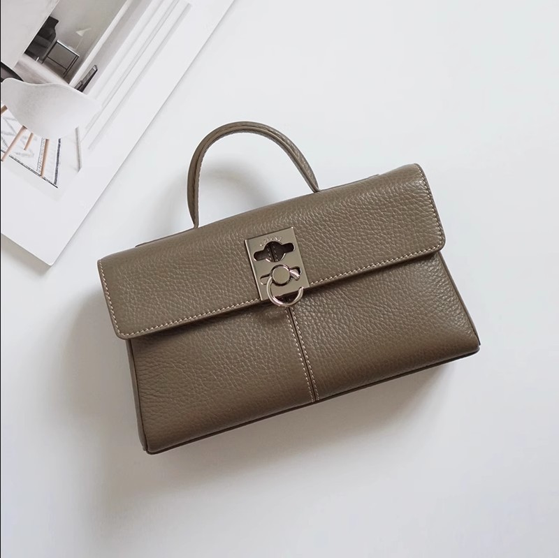 CAF Hong Kong Niche Design 2026 New Cowhide Briefcase Small Women's Shoulder Crossbody Handbag Square Bag - Thumbnail 4