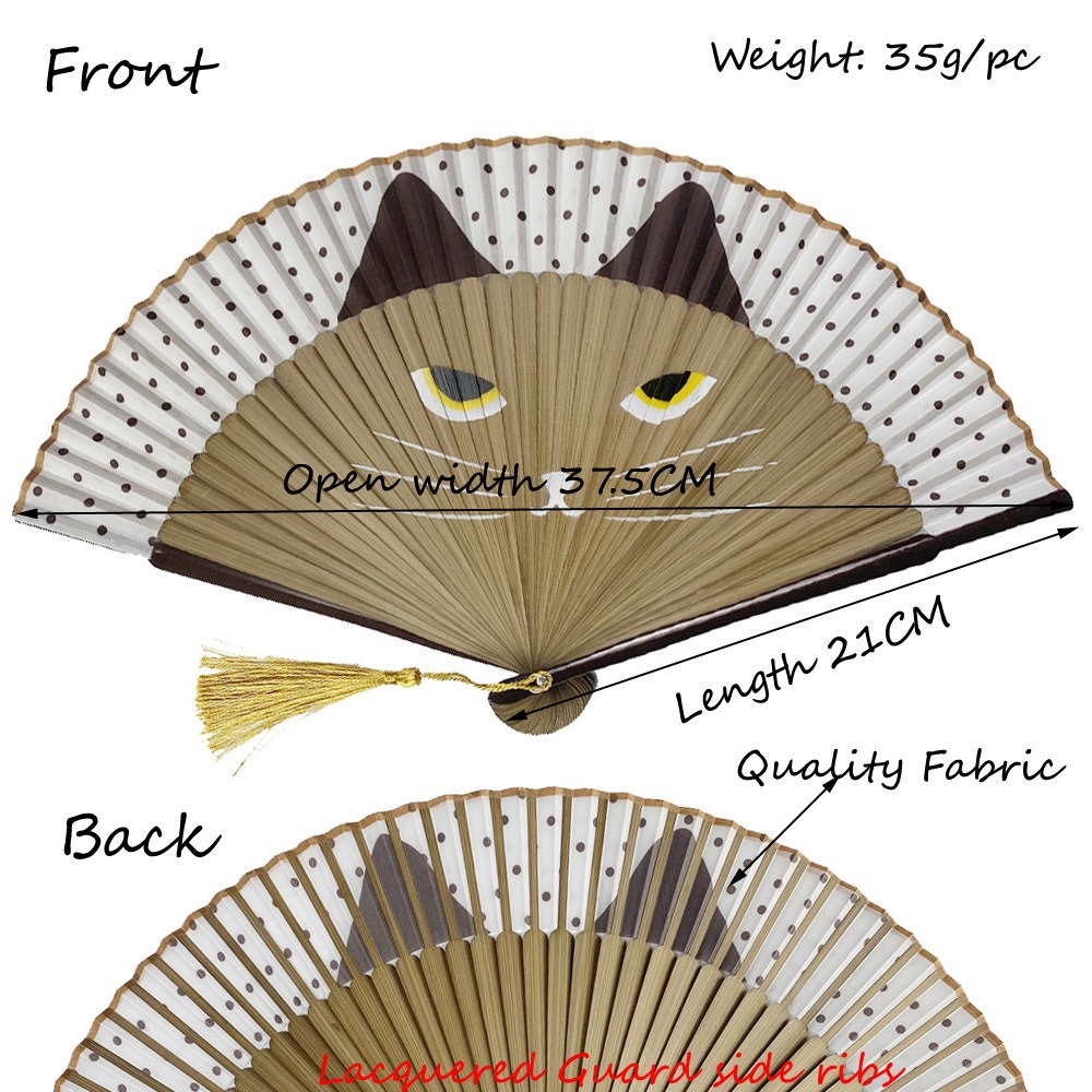 En stock creativo estilo japonés artesanía ventilador pintura mango aerosol pintura gato ventilador dibujos animados Totoro ventilador ventas de la fábrica